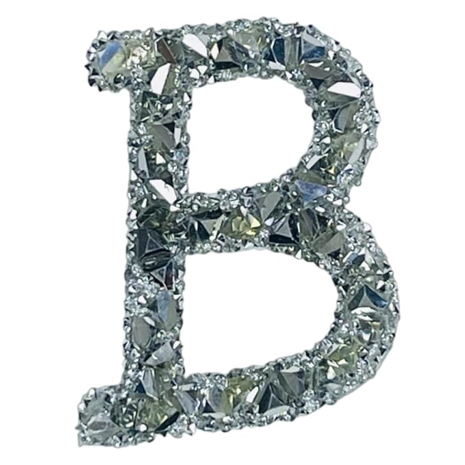 Letter K White Sparkling Rhinestone Patch