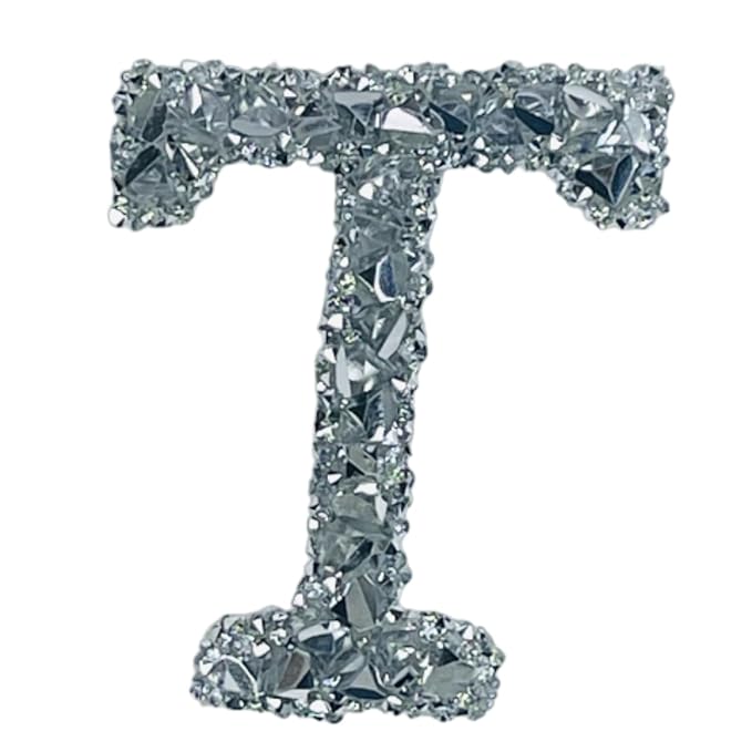 Letter P White Sparkling Rhinestone Patch