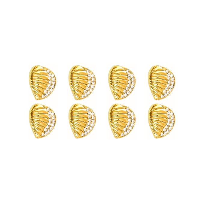 Intricate Seashell Design Metal Buttons(Pack of 8 Buttons)