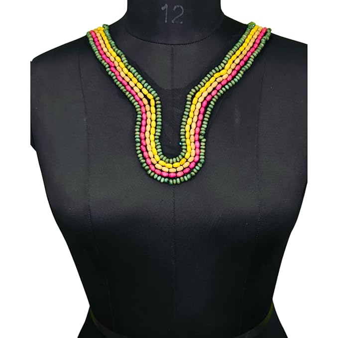 Multicolor Beaded Necklines