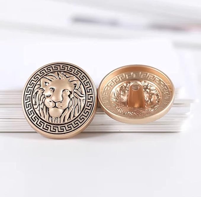 Shimmering Shiny Lion Metal Buttons(7 Big + 7 Small)