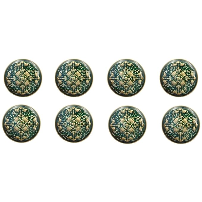 Sky Blue Floral Metal Buttons