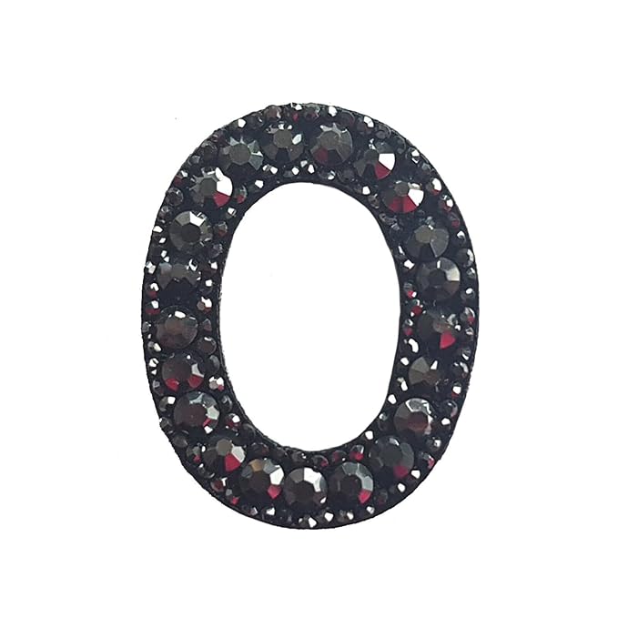 Letter O Black Rivet Hematite Hot fix Or Sew Patch