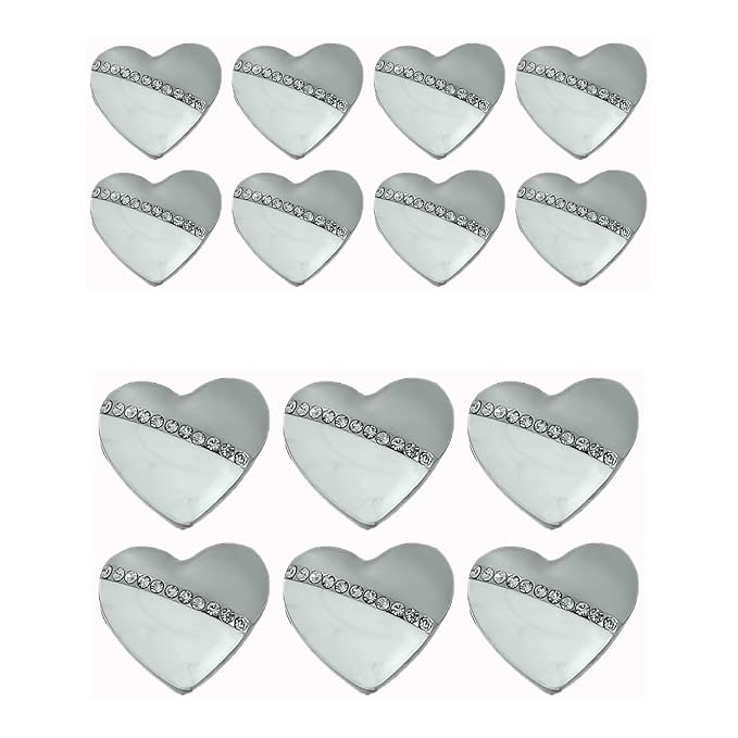 Heart-Shaped Pearl Silver Accents Metal Buttons