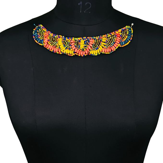 Multicolor Wooden Beads Neckline