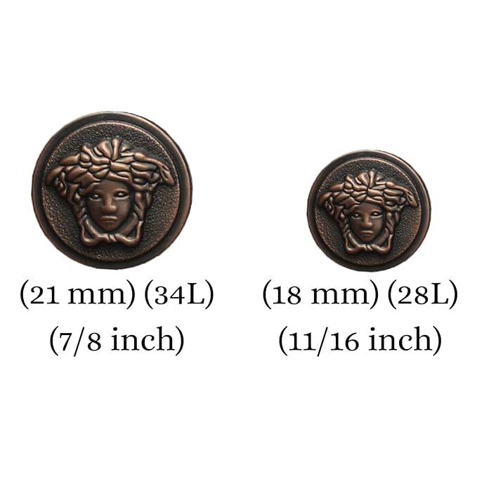 Medusa Metal Shank Buttons(8 Small + 4 Big)