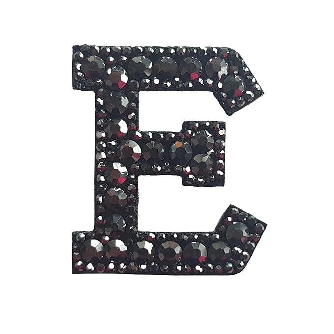 Letter N Black Rivet Hematite Hot fix Or Sew Patch