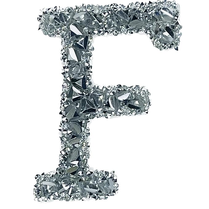 Letter K White Sparkling Rhinestone Patch