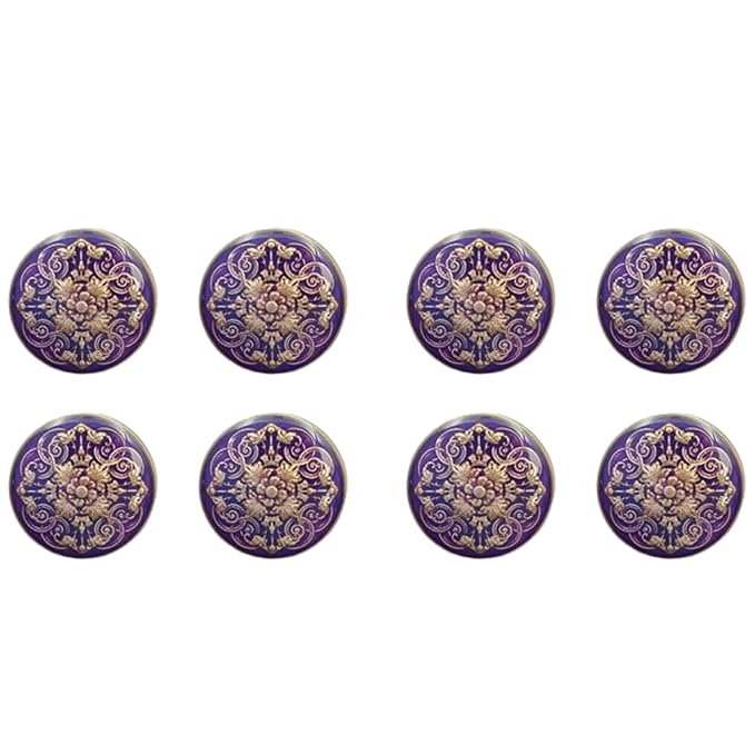 Sky Blue Floral Metal Buttons