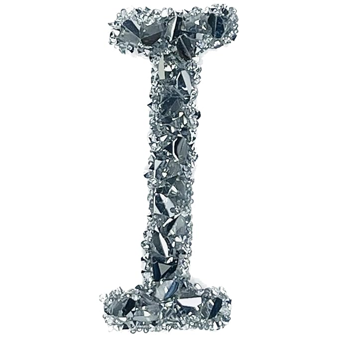 Letter J White Sparkling Rhinestone Patch