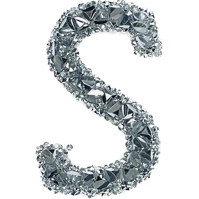 Letter K White Sparkling Rhinestone Patch