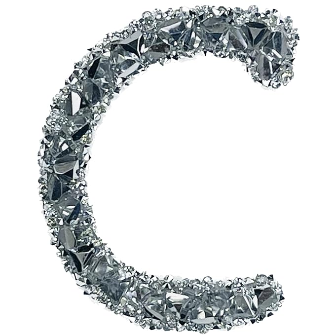 Letter K White Sparkling Rhinestone Patch
