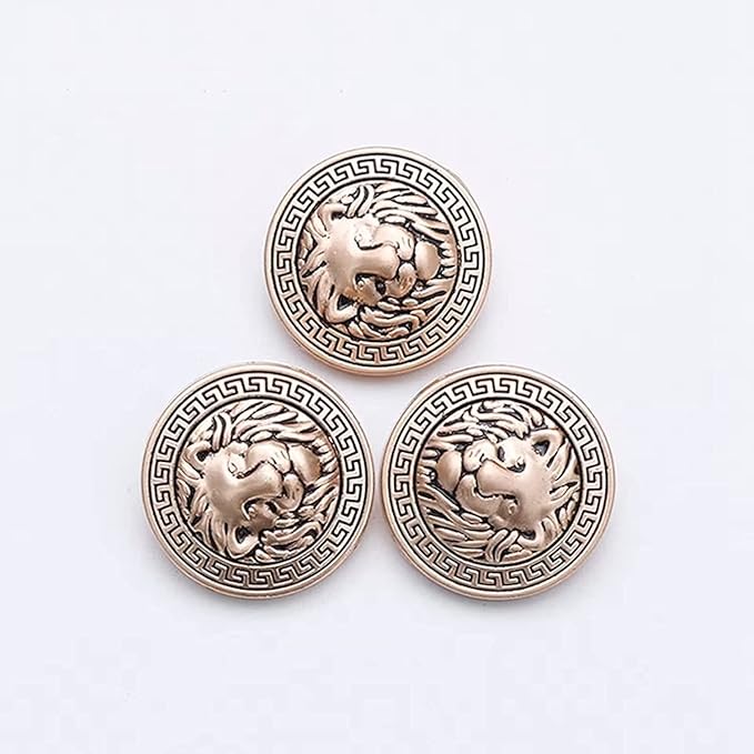 Shimmering Shiny Lion Metal Buttons(7 Big + 7 Small)