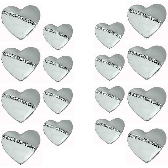 Heart-Shaped Pearl Silver Accents Metal Buttons