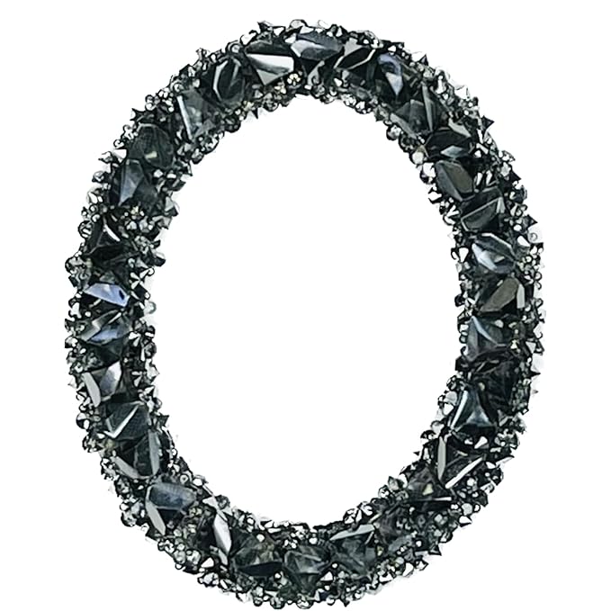 Letter S Black Sparkling Rhinestone Patch