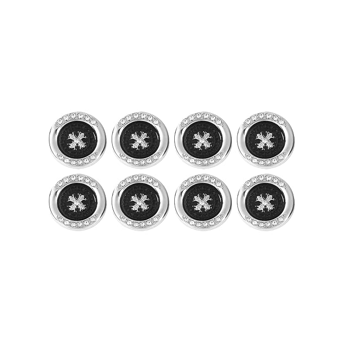 Golden Snowflake Small Metal Buttons with White Centers(Pack of 8 Buttons)