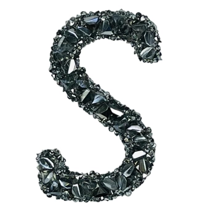 Letter S Black Sparkling Rhinestone Patch – Ani Accessories