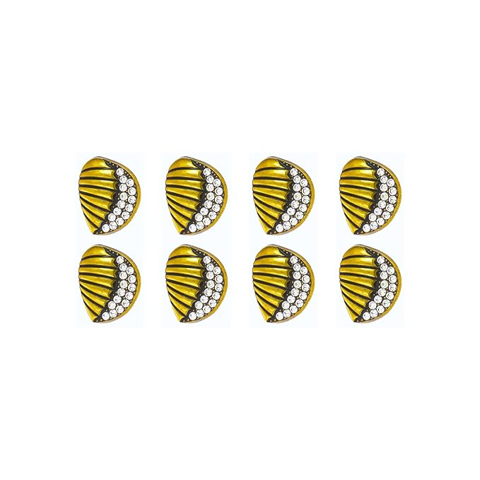 Intricate Seashell Design Metal Buttons(Pack of 8 Buttons)