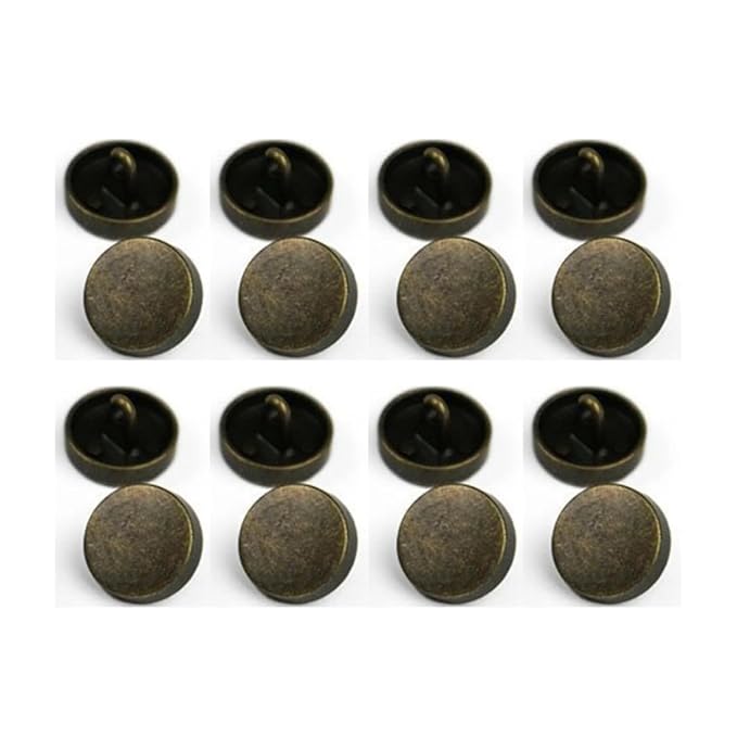 Silver Flat Metal Buttons(Pack of 8 Buttons)