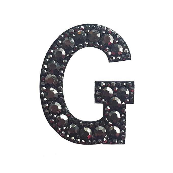 Letter N Black Rivet Hematite Hot fix Or Sew Patch