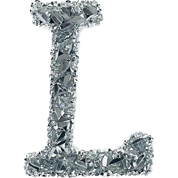 Letter K White Sparkling Rhinestone Patch