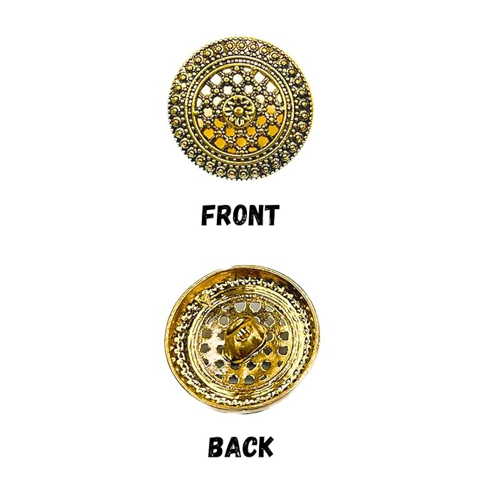 Raised Diamond Pattern Metal Buttons(8 Big + 8 Small)