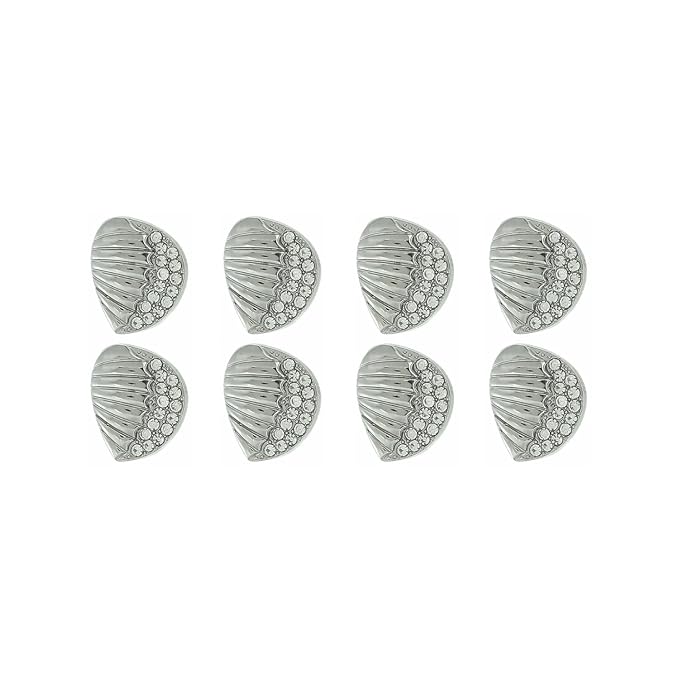 Intricate Seashell Design Metal Buttons(Pack of 8 Buttons)