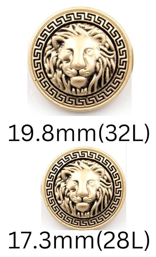 Shimmering Shiny Lion Metal Buttons(7 Big + 7 Small)