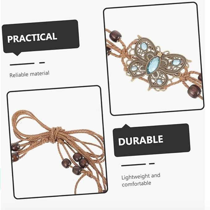 1 pcs Butterfly Braided waist women woven Belt wide Rope Belt Braided waist Belt woven rope belt rope waist for women waist chain For women decor dress Travel Party