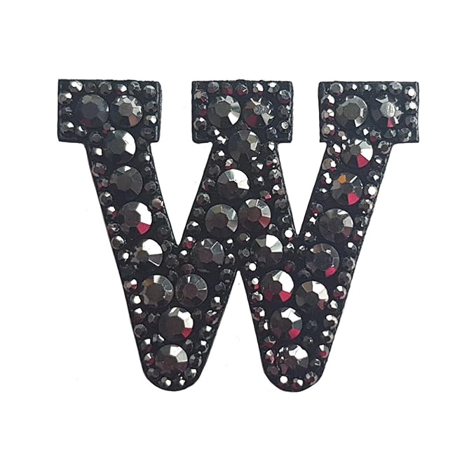 Letter N Black Rivet Hematite Hot fix Or Sew Patch