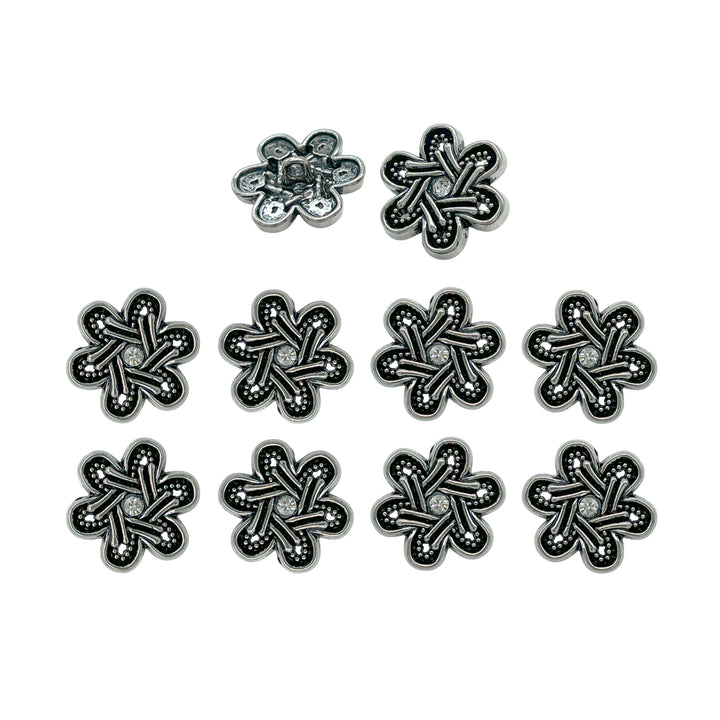 Elegant Ornate Flower Design Buttons for Apparel