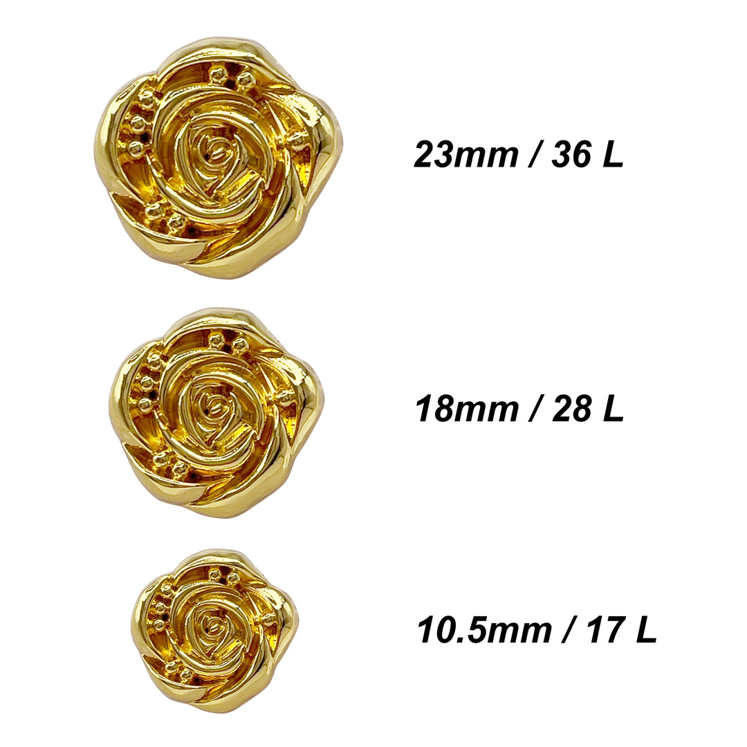 Decorative Rose Metal Buttons