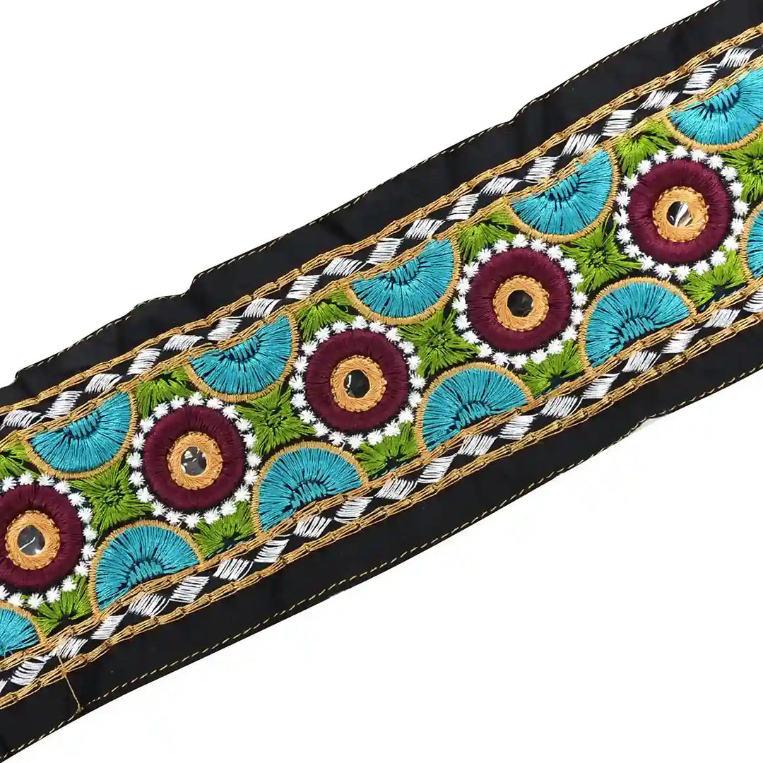 Thread and Mirror Work Lace | 2 Meters