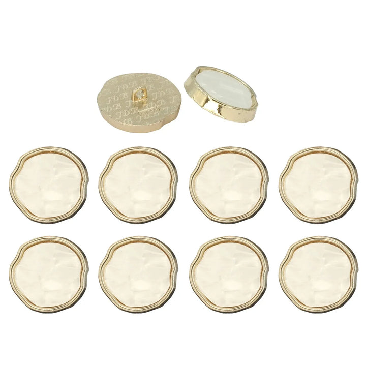 Wavy Pearl Gold Metal Button | 18mm (28L) & 23mm (36L)