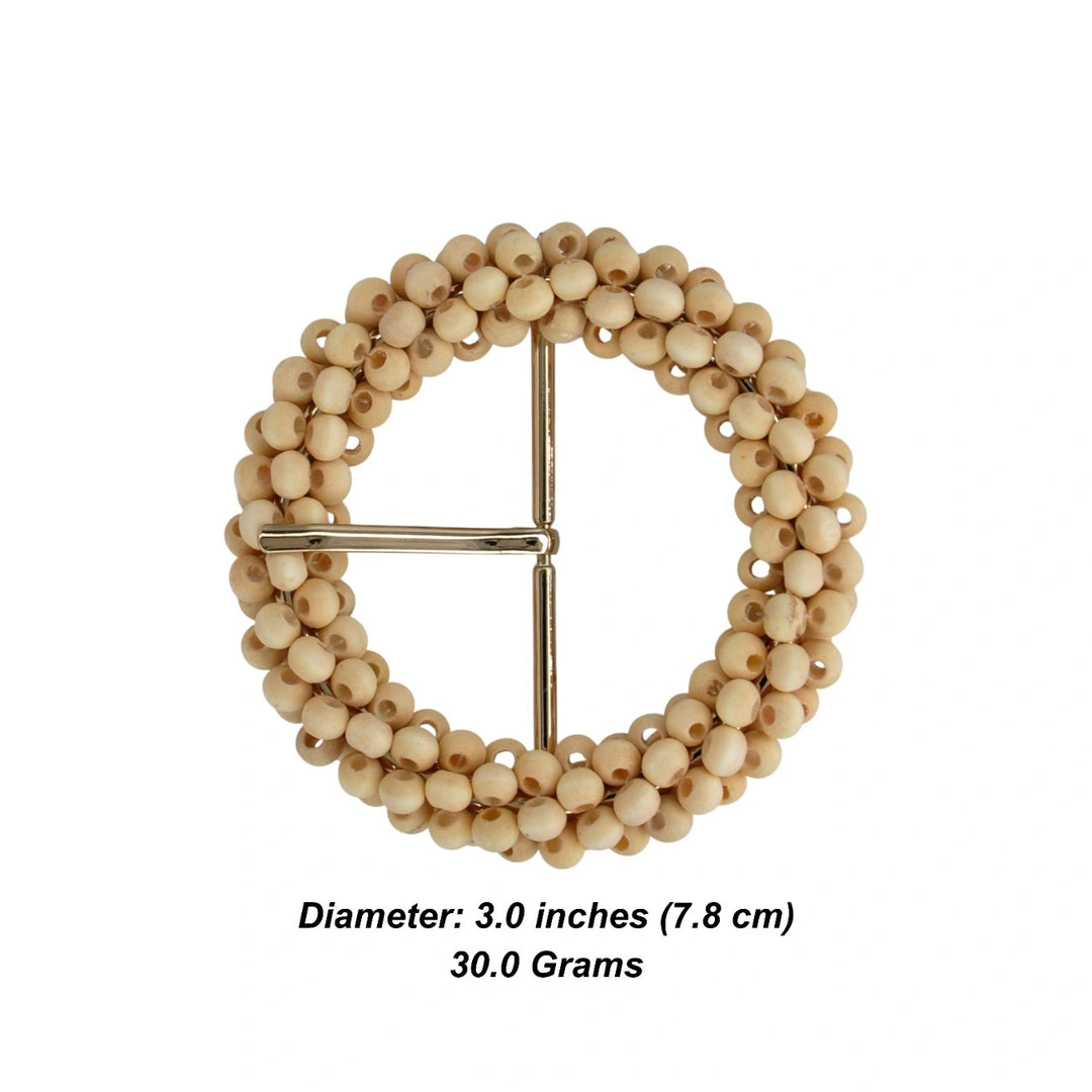 Handwoven Inspired Raffia Button | 3 inches (7.8cm)