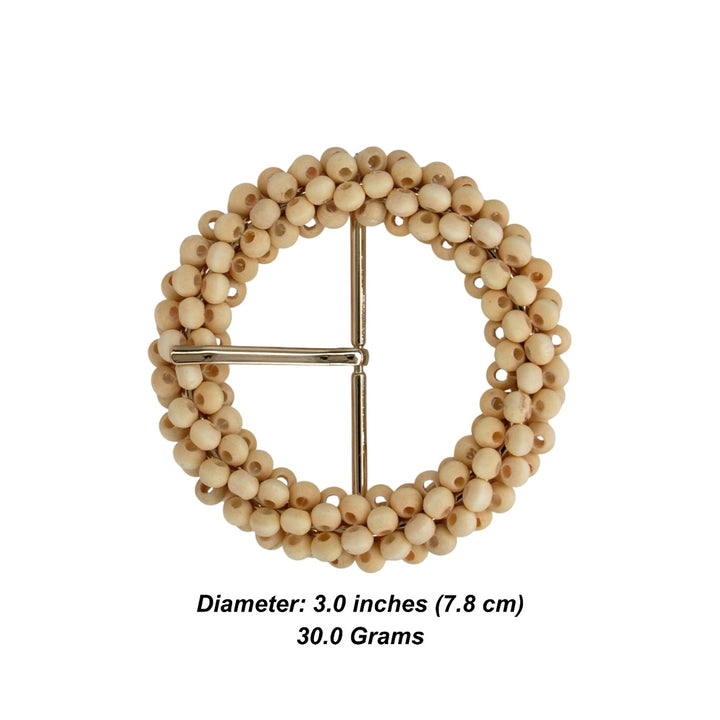 Handwoven Inspired Raffia Button | 3 inches (7.8cm)