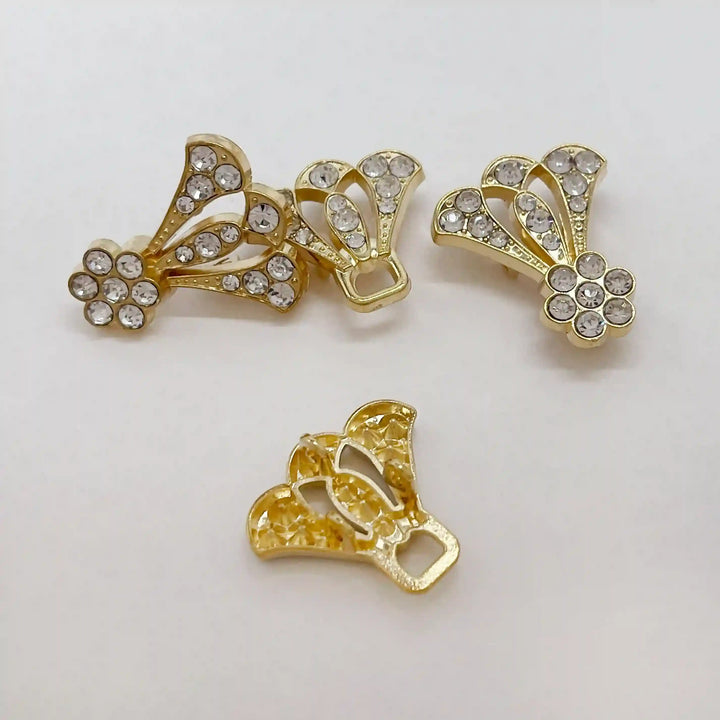 Bow Style Rhinestone Metal Frog Closure Buttons