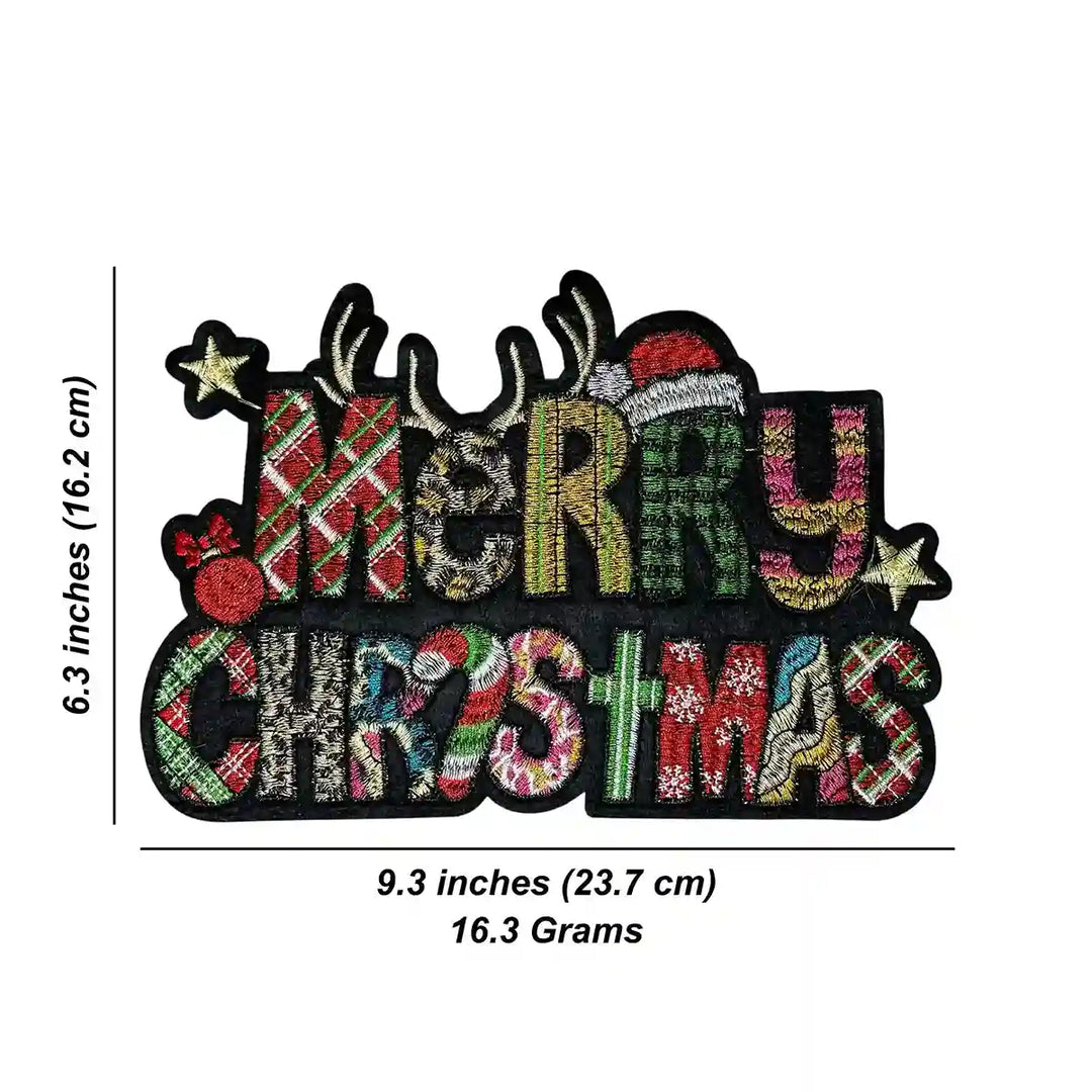 Festive Icon Typography Merry Christmas Hot Fix Patch