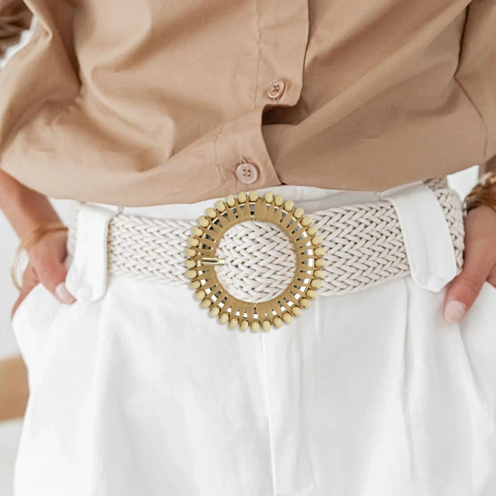 Handmade Beaded Raffia Buckle