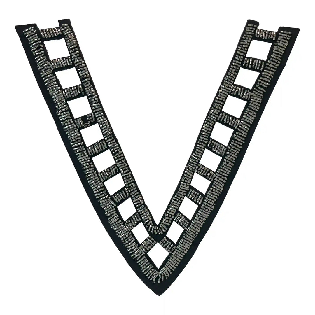 Beaded V-Neck Applique