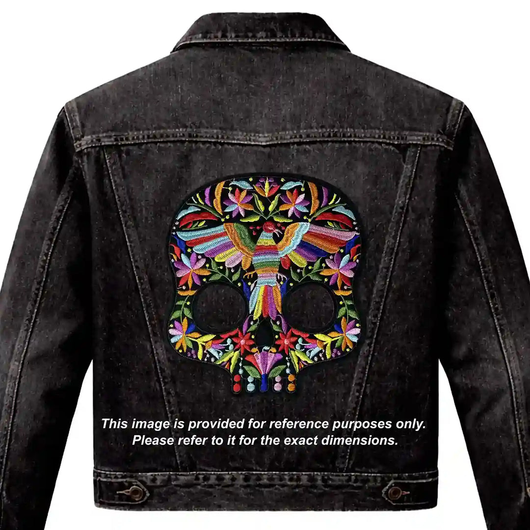 Floral Spirit Bird Skull Hot-Fix Patch