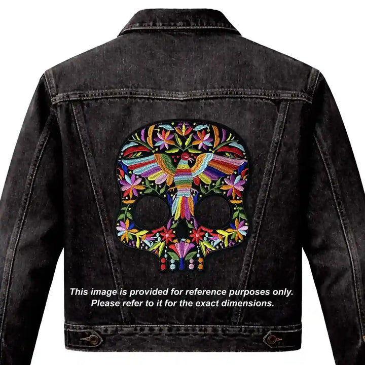 Floral Spirit Bird Skull Hot-Fix Patch