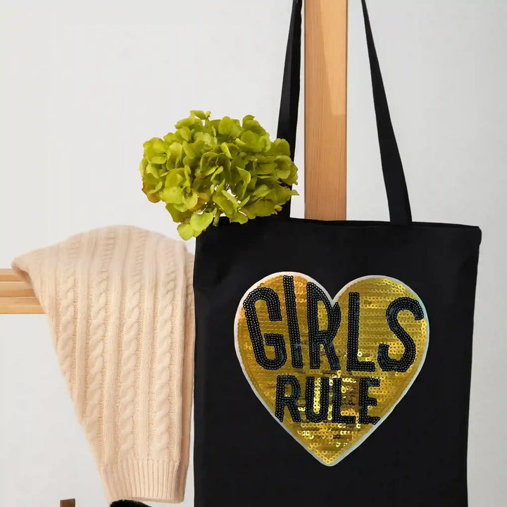 Sequins Girls Rule Patch