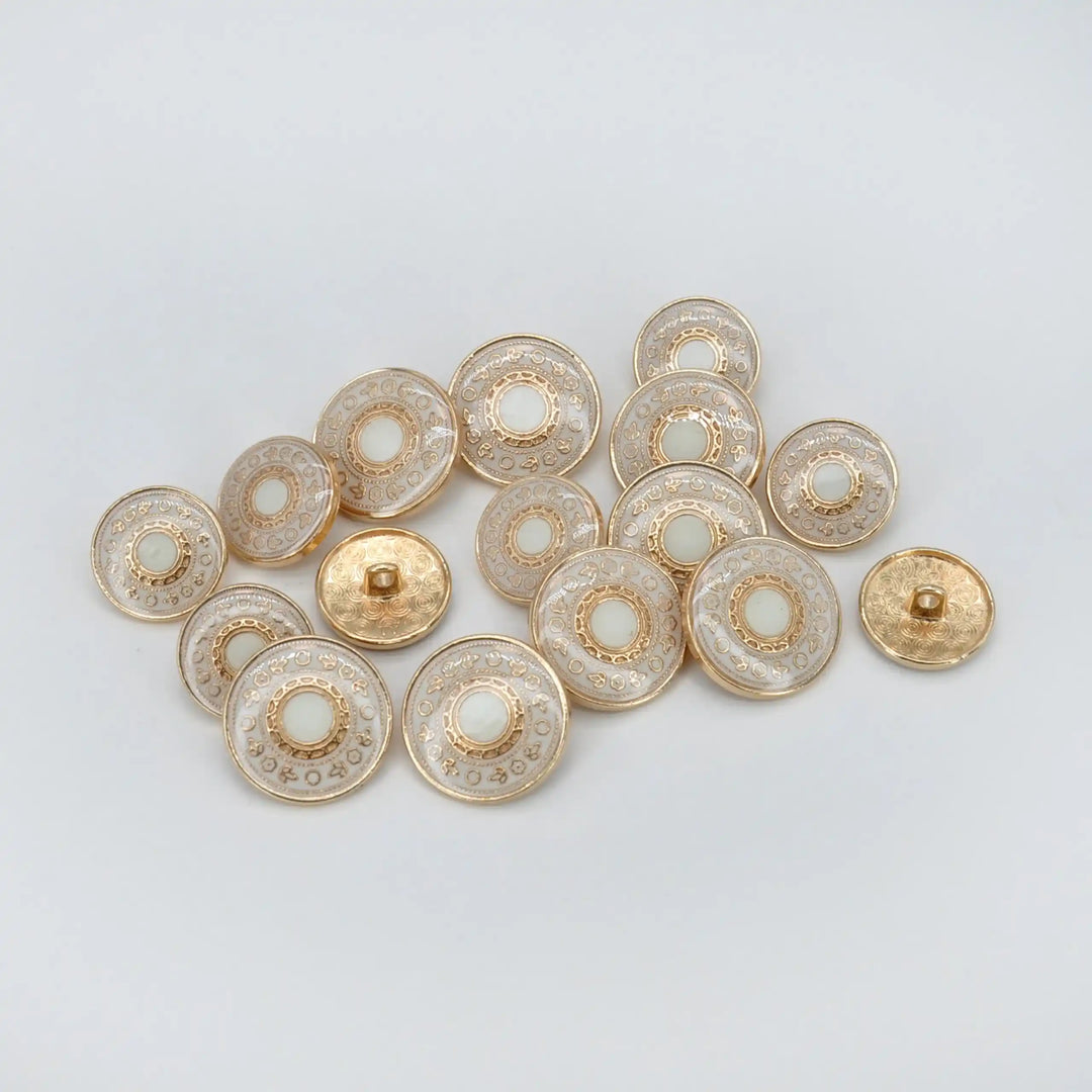 Ivory Gold Metal Button | 18mm (28L) & 21mm (34L)