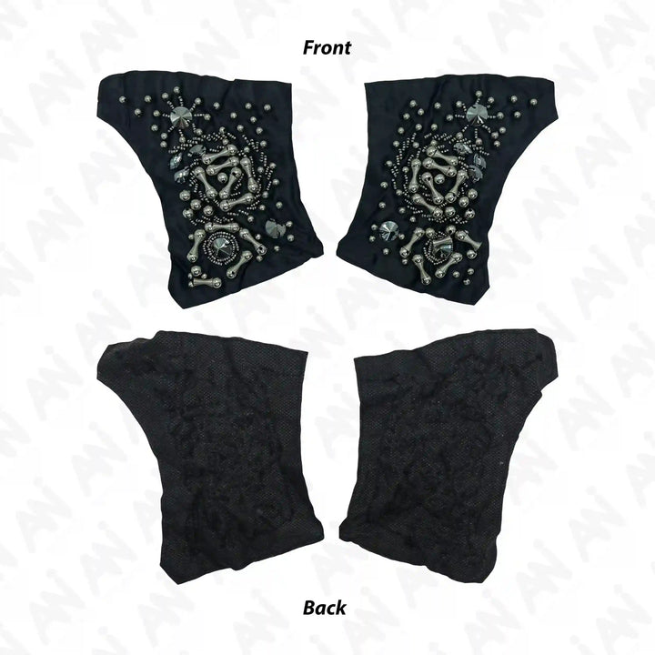 Beads Black Patch 1 Pair