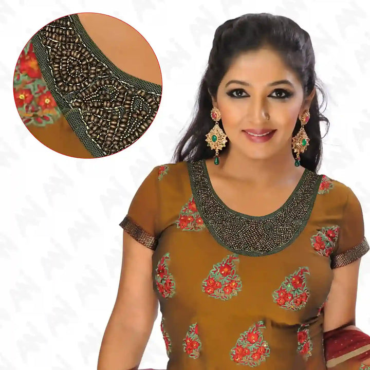 Embellished Round Neckline