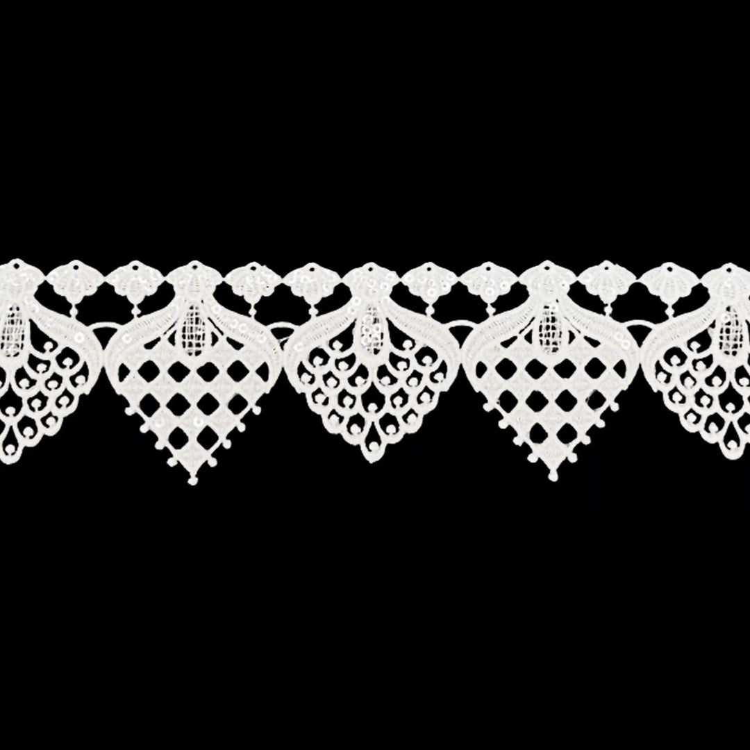 Cluny Jhallar Design Sequence Lace | 2 Meter