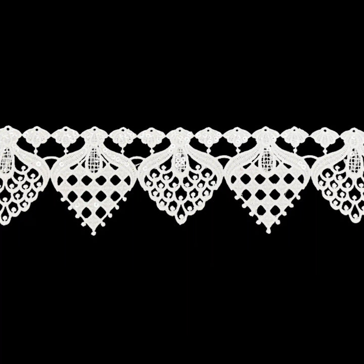 Cluny Jhallar Design Sequence Lace | 2 Meter