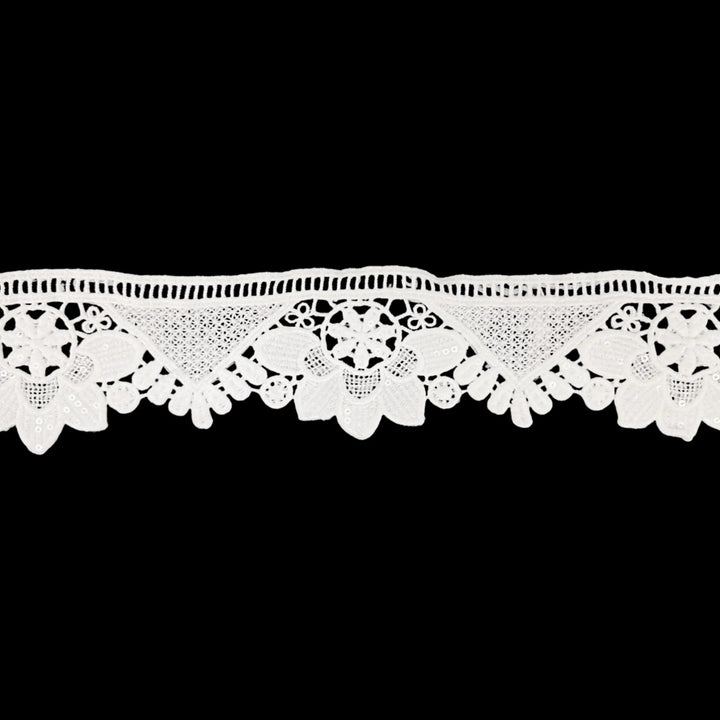 Lily Flower Inspired Sequins Lace | 2 Meter