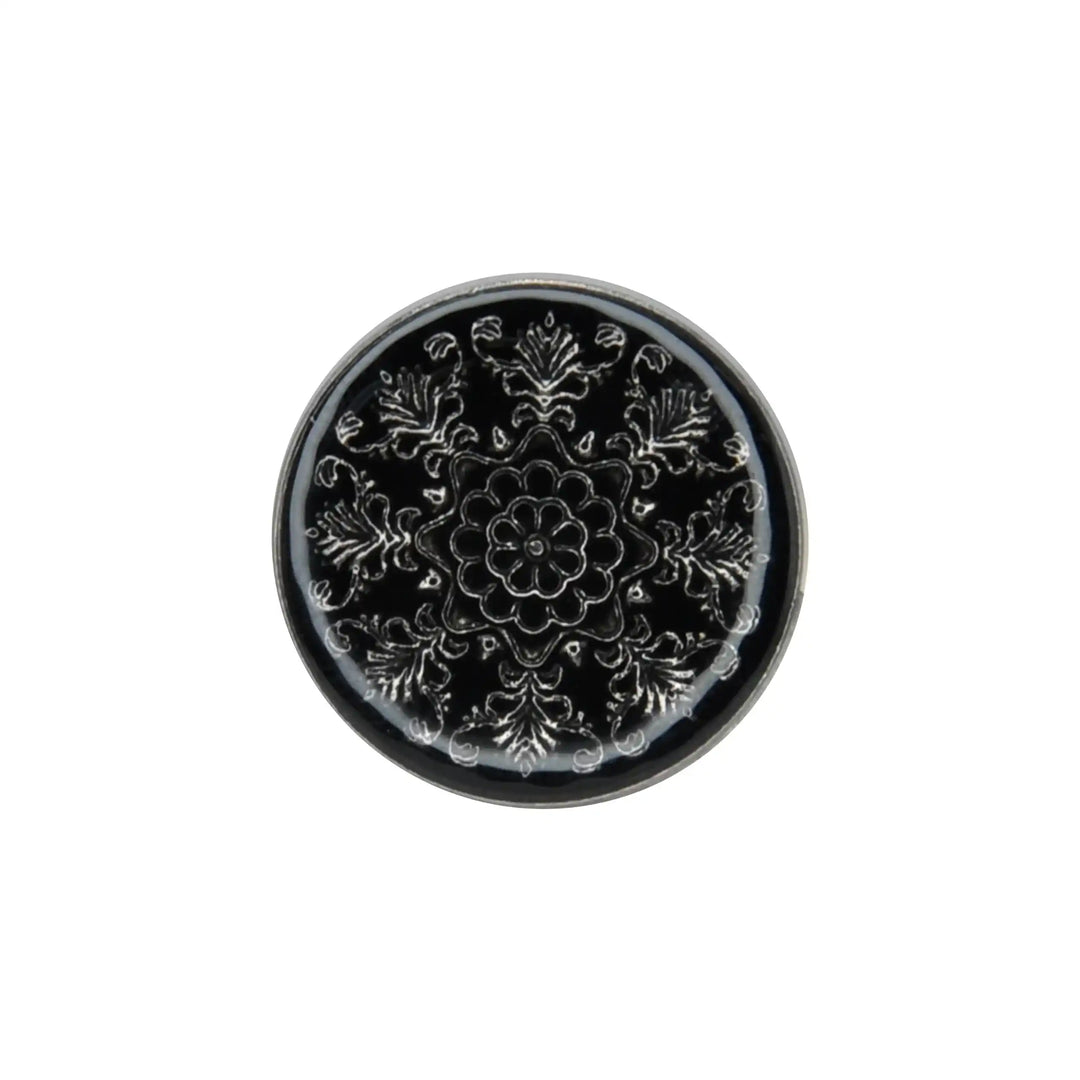 Royal Floral Metal Button | 21mm(34L) & 18mm(28L)